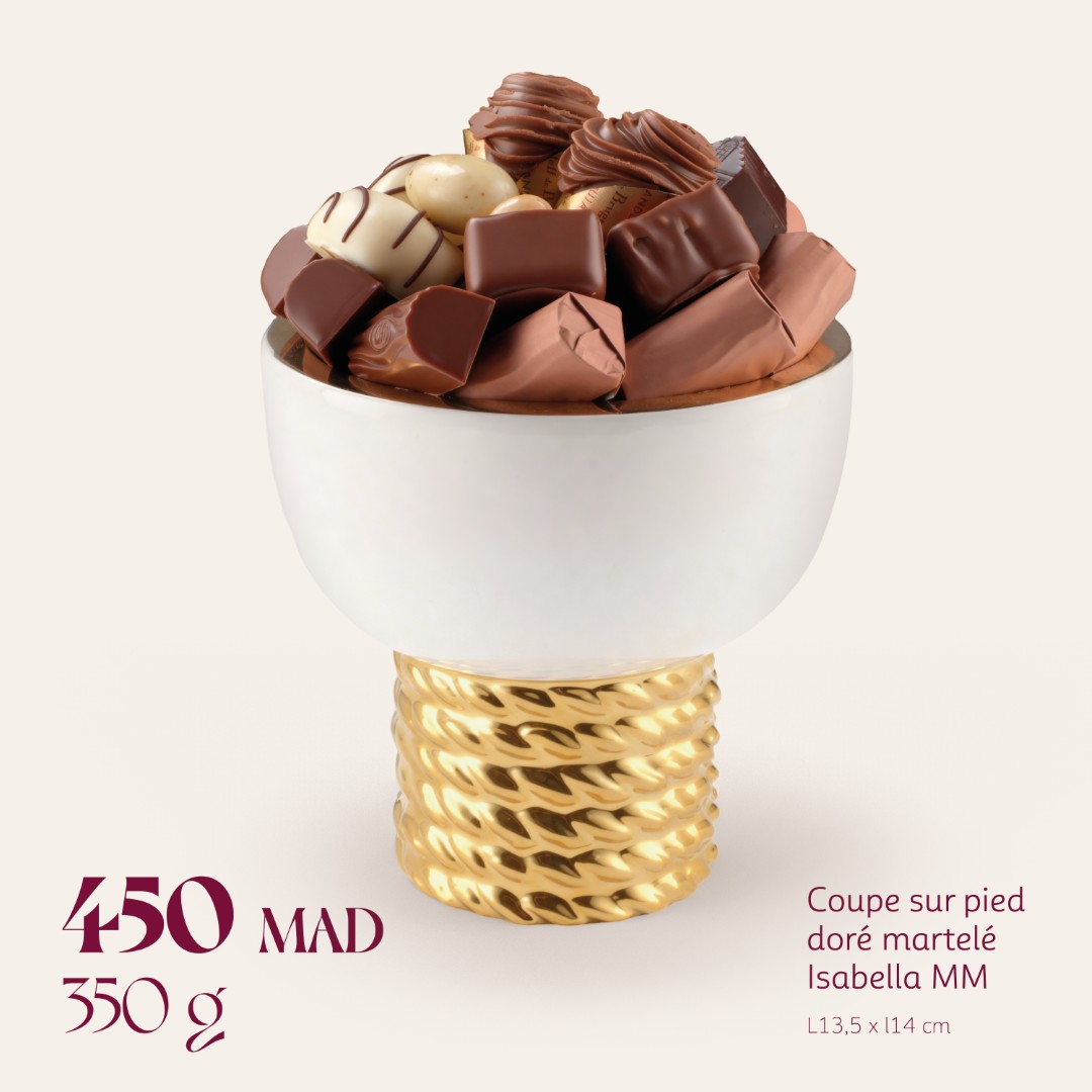 Coupe sur pied doré martelé Isabella